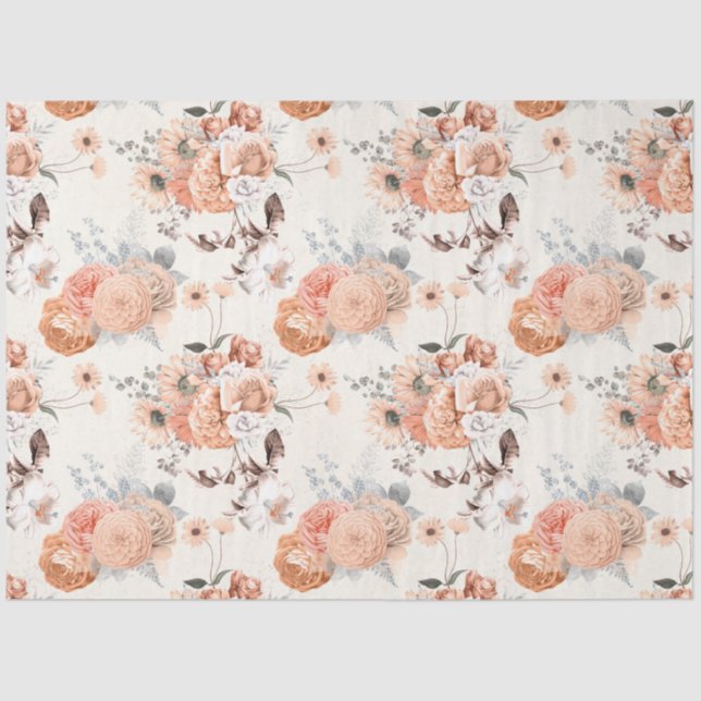 Papel De Seda Peachy Floral Series Design 8 (Anverso)