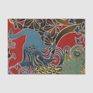 Papel De Seda "Peacock Art Nouveau" por Gisbert Combaz