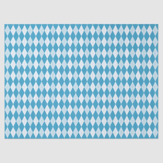 Papel De Seda Peacock Azul Argyle Pequeño Forma de Diamante (Anverso)