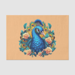 Papel De Seda Peacock Con Rosas De Engranaje