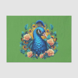 Papel De Seda Peacock Con Rosas De Engranaje