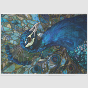 Papel De Seda Peacock con una descodificación de fondo de vidrio