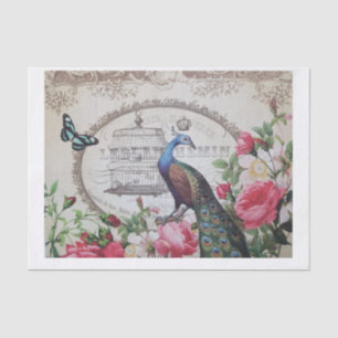 Papel De Seda Peacock de desconexión de vintage