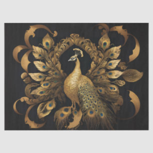 Papel De Seda Peacock dorado
