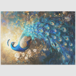 Papel De Seda Peacock dorado