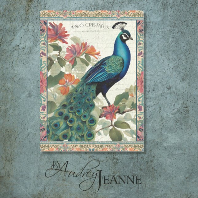 Papel De Seda Peacock Elegante Ephemera Botánica Decoupage Rosa (Subido por el creador)