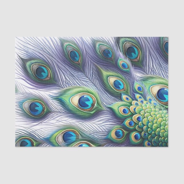 Papel De Seda Peacock Feathers (Anverso)