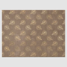 Papel De Seda Peacocks de oro en desconchadero marrón