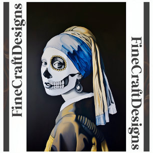 Papel De Seda Pearl Earring Skull Vermeer Parody Decoupage L 134