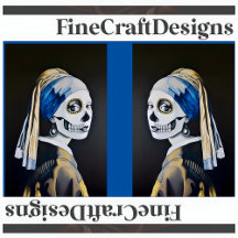 Pearl Earring Skull Vermeer Parody Decoupage LR134