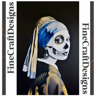 Papel De Seda Pearl Earring Skull Vermeer Parody Decoupage R 134