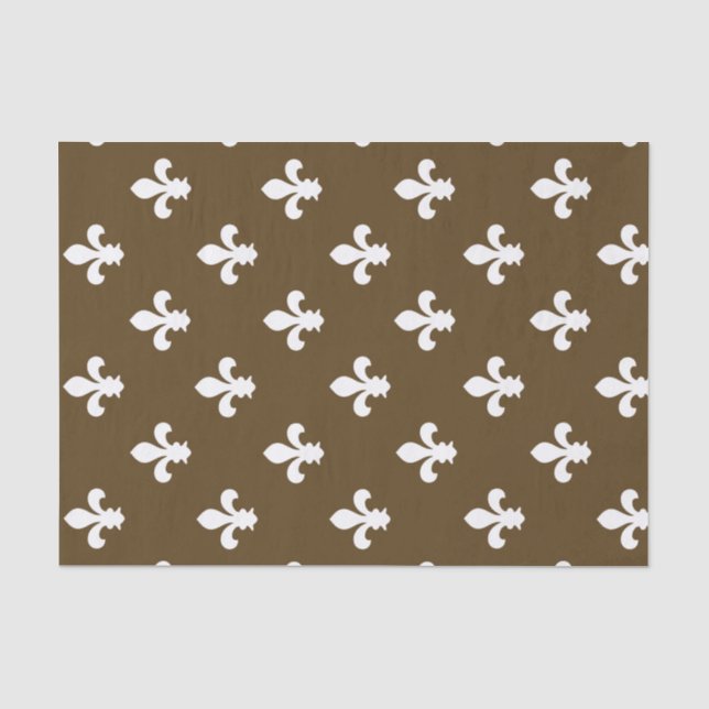 Papel De Seda Pecan Neutral Fleur de Lys (Anverso)