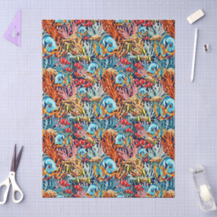 Papel De Seda Peces Tropicales Colores Verano Vibraciones