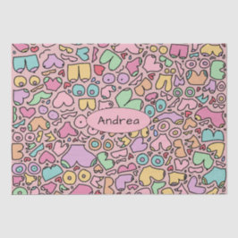 Papel De Seda Pechos rosados patrón divertido popular