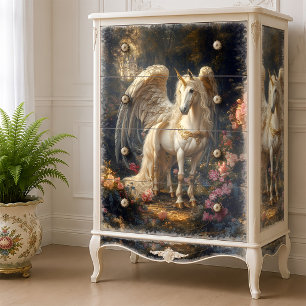 Papel De Seda Pegaso alado azul vintage mitología griega