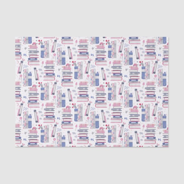 Papel De Seda Película de cuento de hadas de libros blanco gris (Anverso)
