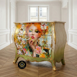 Papel De Seda Pelirroja con uñas verdes y decoupage de cigarrill