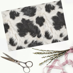 Papel De Seda Pelo de Vaca Negro Blanco Manchas