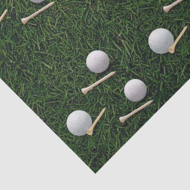 Papel De Seda Pelotas de golf sobre fondo de hierba verde (Detalle)