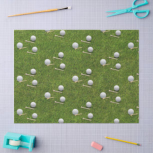 Papel De Seda Pelotas de golf sobre fondo de hierba verde