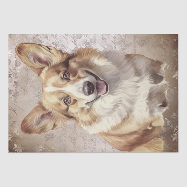 Papel De Seda Pembroke Welsh Corgi Dog (Anverso)