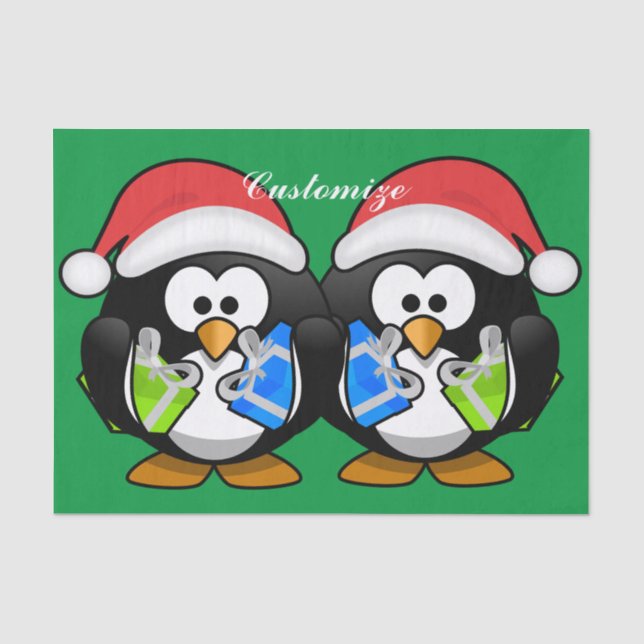 Papel De Seda Penguin Santa Thunder_Cove (Anverso)