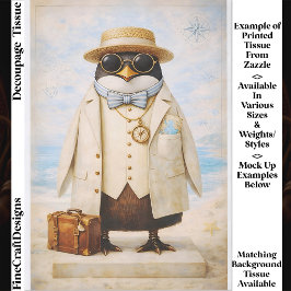 Papel De Seda Penguin Seaside Viajero & Maleta FG5 Decoupage