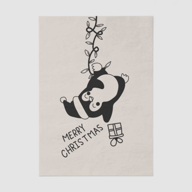 Papel De Seda Penguine distributing christmas gifts (Anverso)