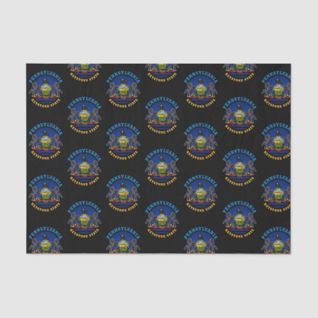 PAPEL DE SEDA PENNSYLVANIA BANDERA DEL ESTADO CLAVE (Anverso)