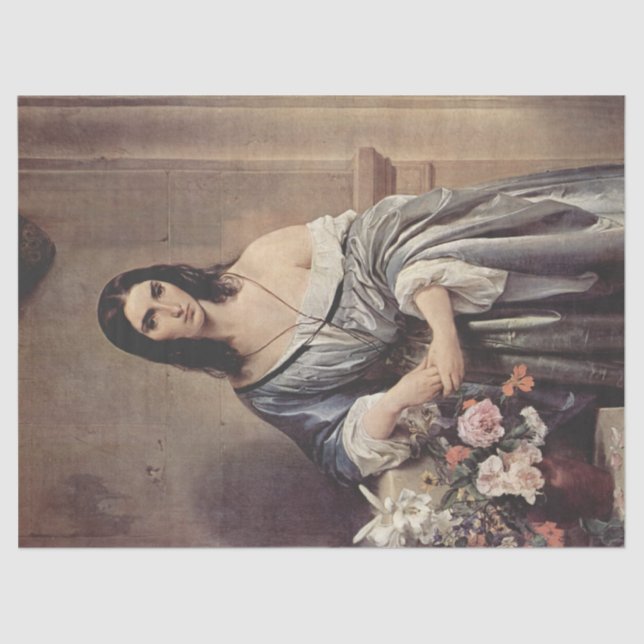 Papel De Seda Pensamientos melancólicos (por Francesco Hayez) (Anverso)