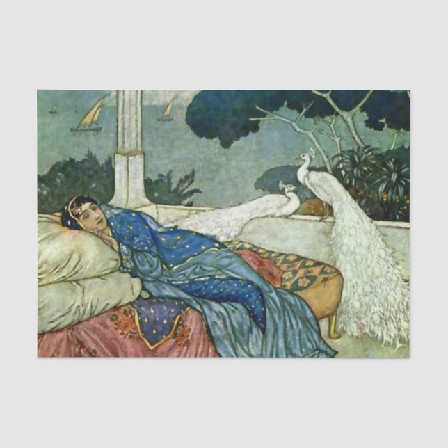 Papel De Seda “Pensando en Lady Yang” de Edmund Dulac (Anverso)