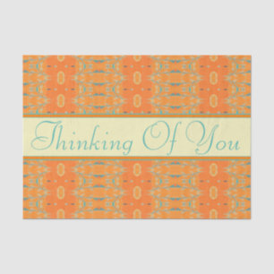 Papel De Seda Pensar en usted en Naranja y Verde azulado