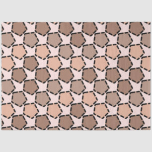 Papel De Seda Pentágonos marrones simétricos con bordes trazados