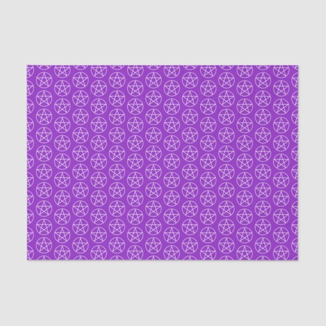 Papel De Seda Pentagrama blanco sobre morado (Anverso)