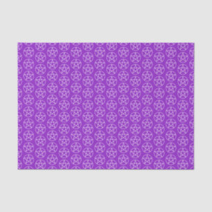 Papel De Seda Pentagrama blanco sobre púrpura