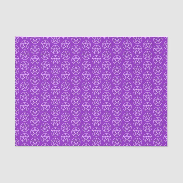 Papel De Seda Pentagrama blanco sobre púrpura (Anverso)