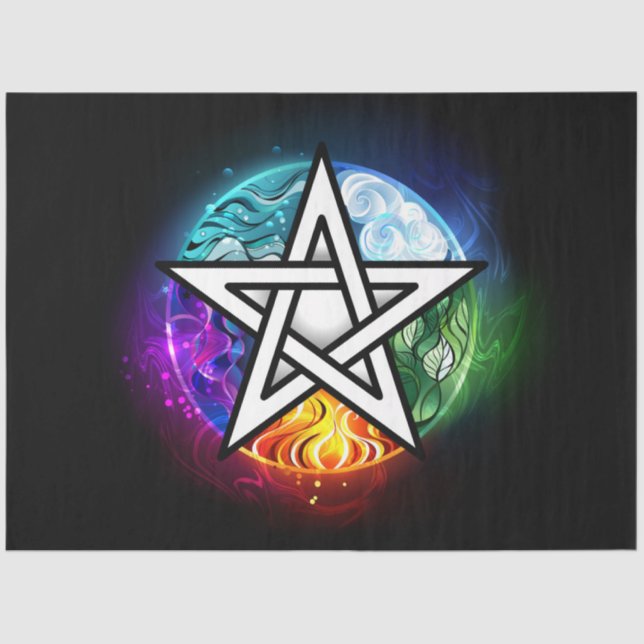 Papel De Seda Pentagrama de Wiccan (Anverso)