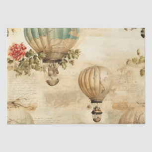 Papel De Seda Peonía de globo antiguo botánico viaje