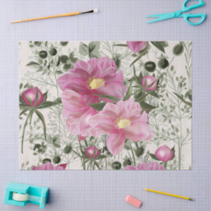Papel De Seda Peonía Floral Elegante