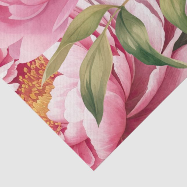 Papel De Seda Peonía Rosa  (Detalle)