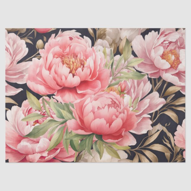 Papel De Seda Peonía Rosa  (Anverso)