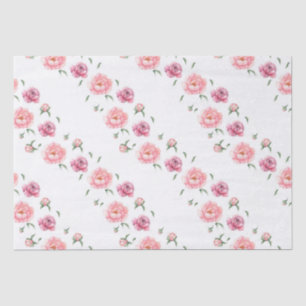 Papel De Seda Peonías acuarela rosa nupcial