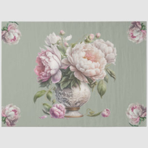 Papel De Seda Peonías antiguas en una elegante bolsa