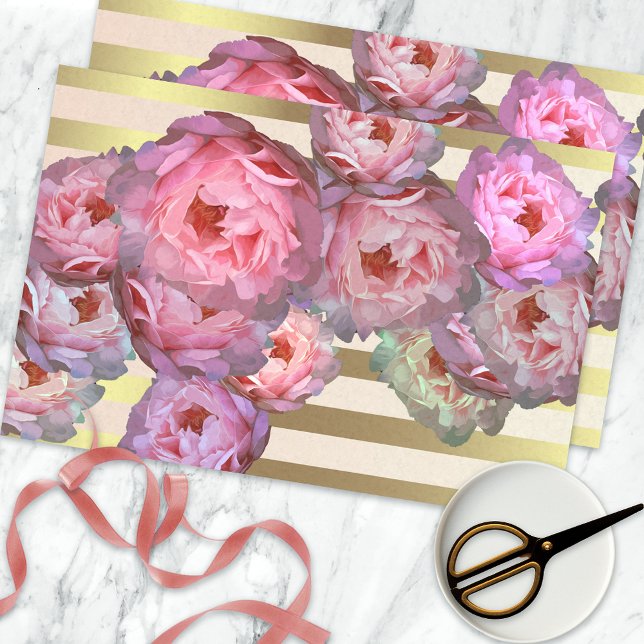 Papel De Seda Peonies Rosados En La Descomposición De Bandas Hor (Subido por el creador)