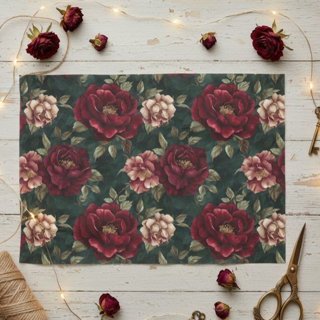 Papel De Seda Peony Dark Romantic Burgundy (Subido por el creador)