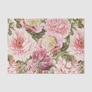 Papel De Seda Peony de la flor del vintage + Ilustracion del