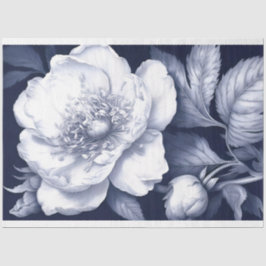 Papel De Seda Peony en desenlace azul