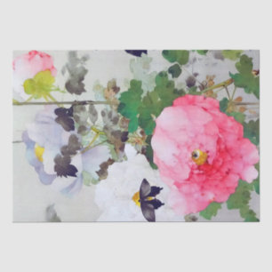 Papel De Seda Peony y Mariposa (detalle), Watanabe Seitei