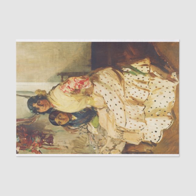 Papel De Seda Pepilla y su hija, Joaquín Sorolla (Anverso)