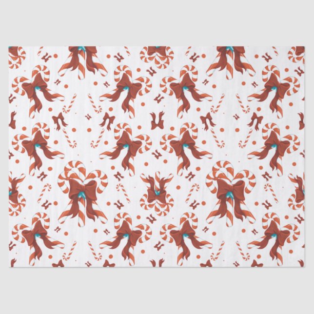 Papel De Seda Peppermint Charm Wrapping Paper (Anverso)